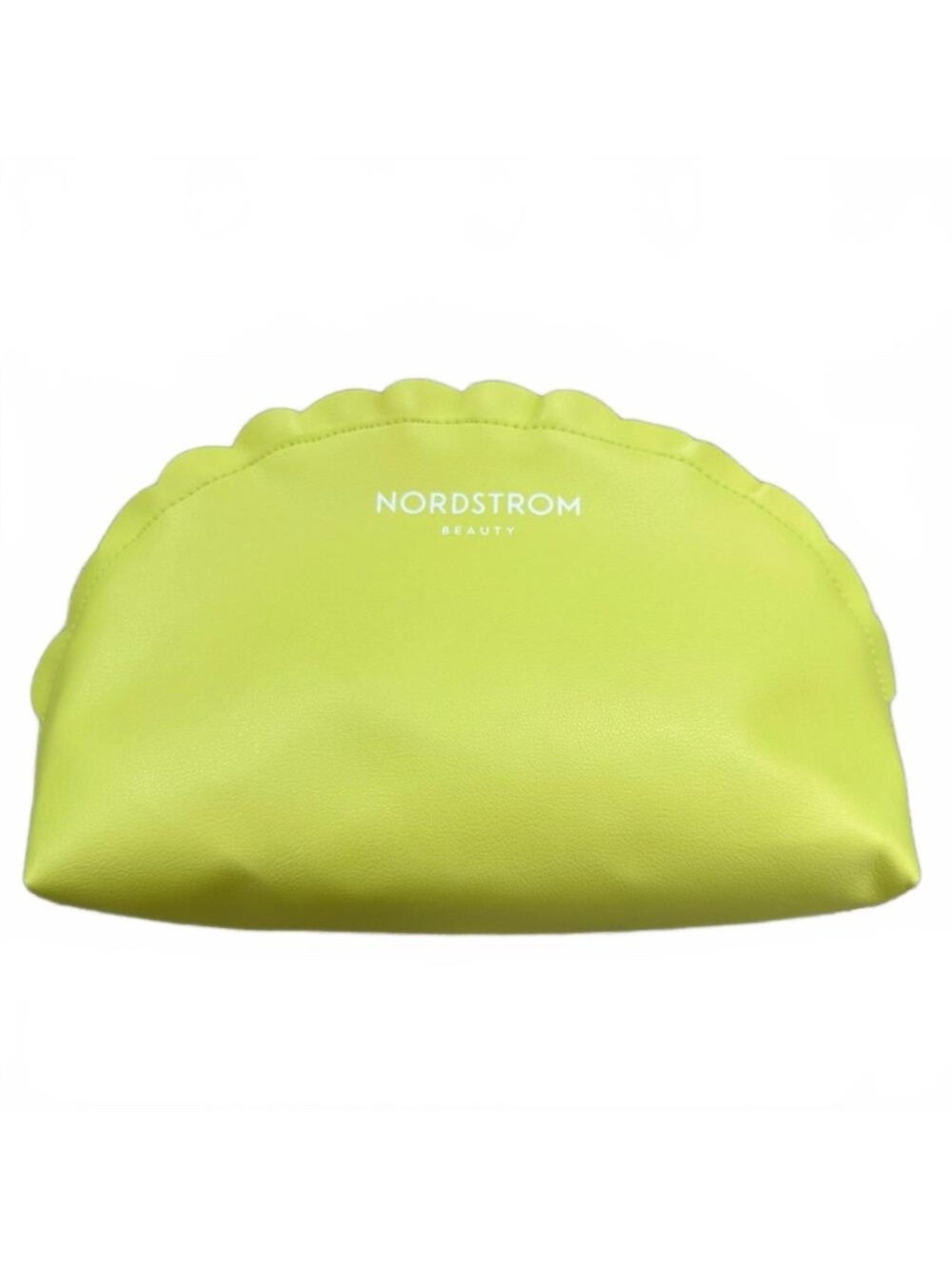 Nordstrom Beauty Bright Lime Scalloped Cosmetic Makeup Bag